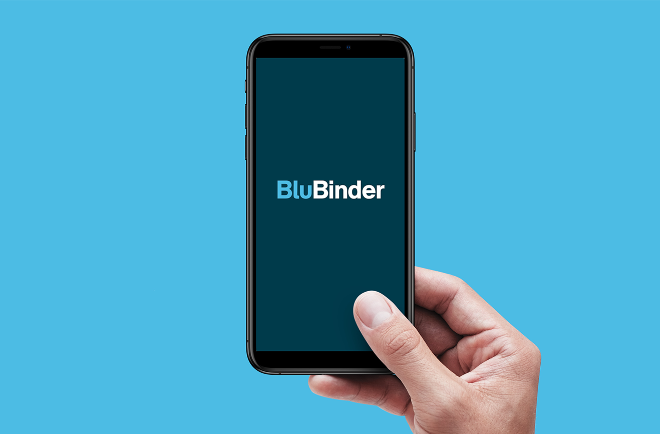 logo for BluBinder designed by Studio Usher