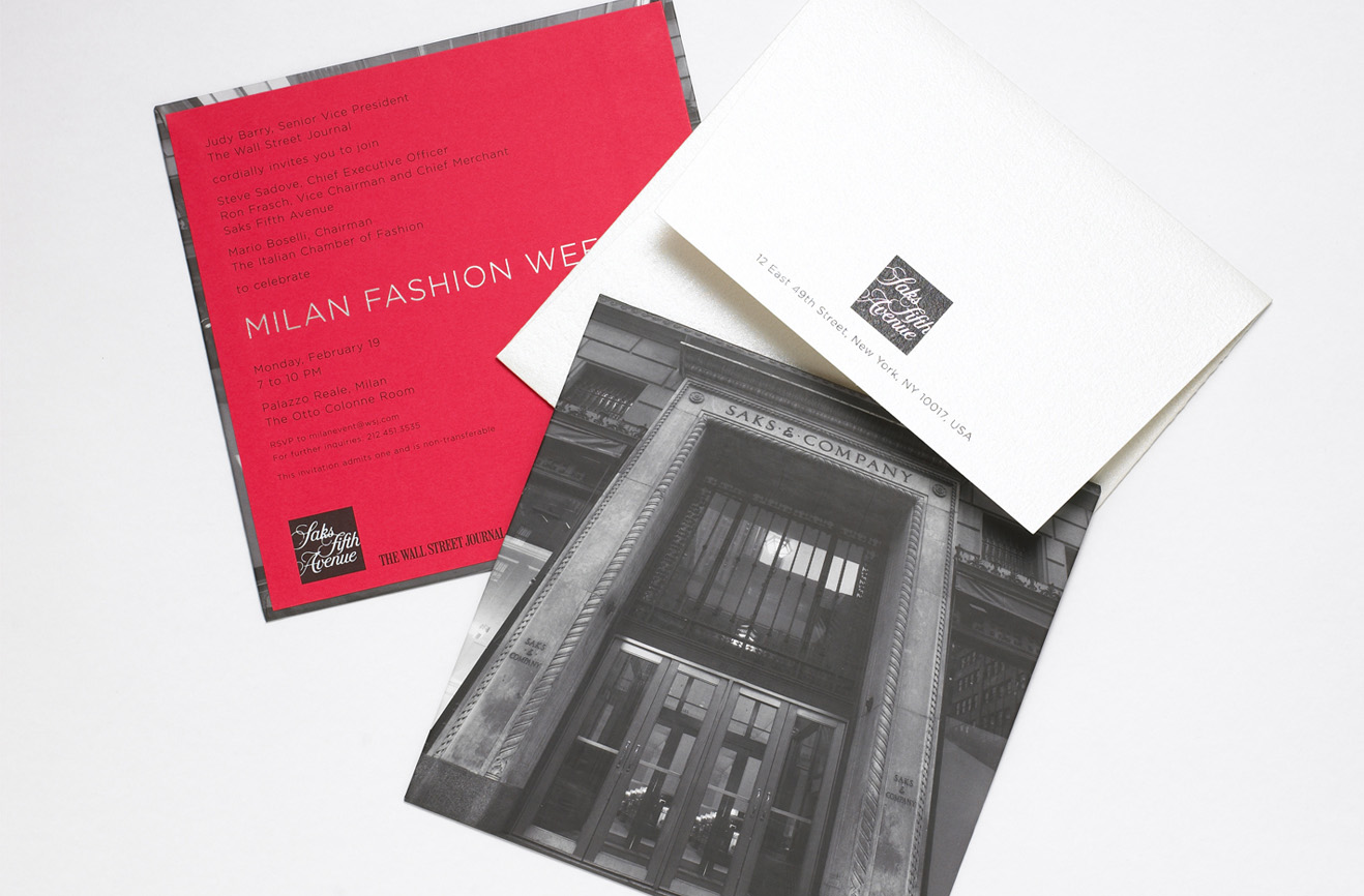 SAKS FIFTH AVENUE Invitation designed by Studio Usher