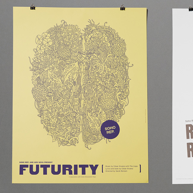 Key art and Poster designed by Studio Usher for the play 'Futurity' written by César Alvarez