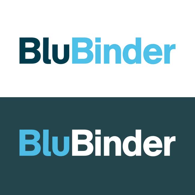 BlueBinder logo and colorways designed by Studio Usher