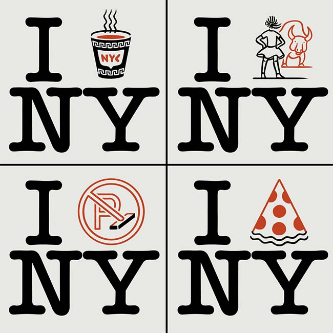 I heat NY logo updated with illustrations of iconic NY imagery