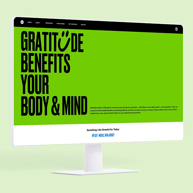 Desktop website for the Mental Health Coalition