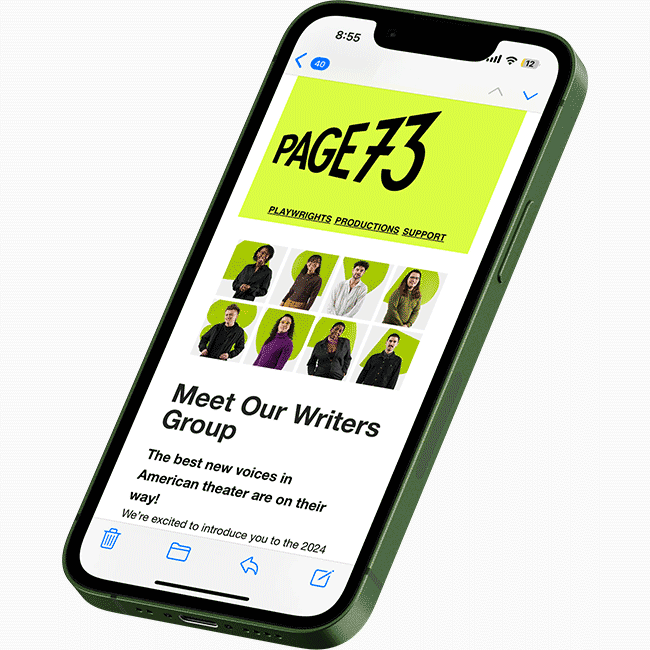 Redesigned Mobile Website for Page 73 Designed by Studio Usher