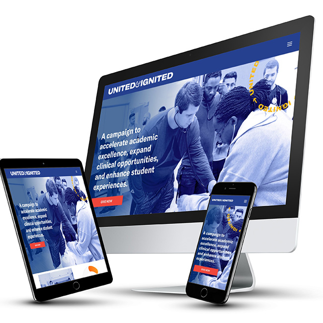 Philadelphia College of Osteopathic Medicine desktop-tablet-mobile website design by Studio Usher